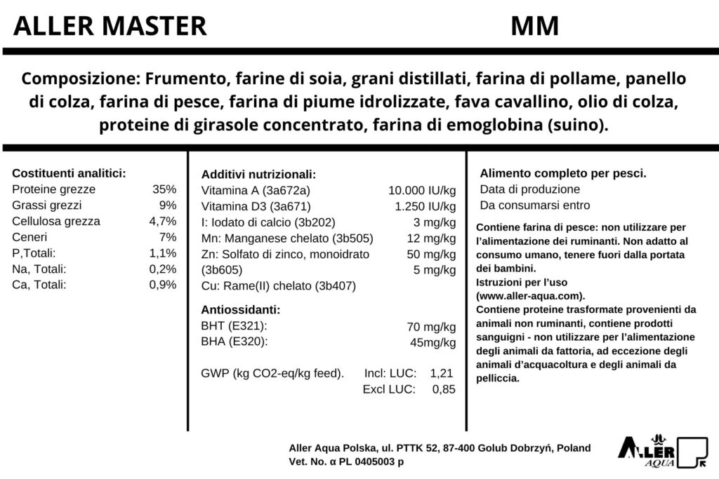 ALLER AQUA Secchio Pellet 11 mm specifiche- Fishing Accademy1